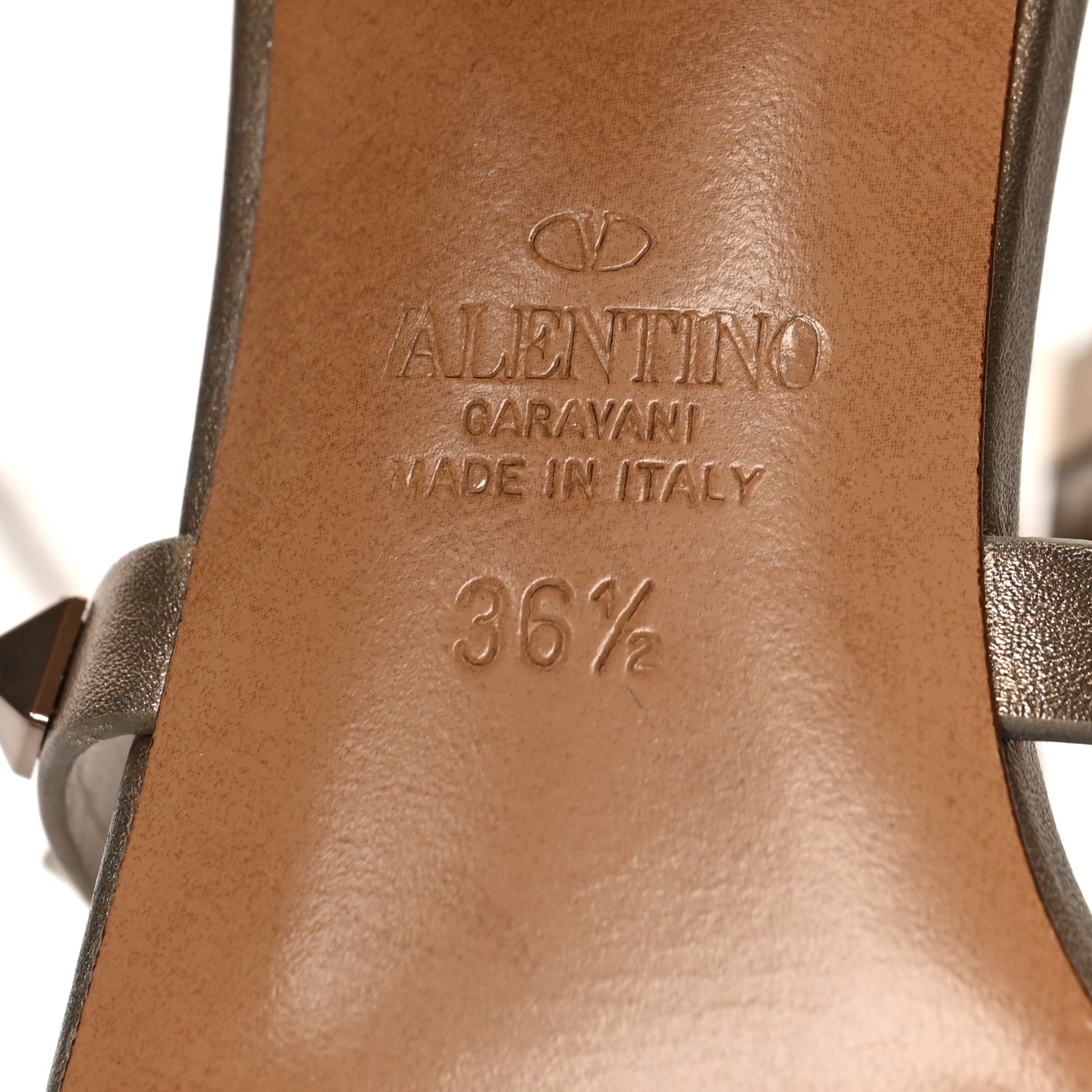 Valentino Garavani Metallic Calfskin Rockstud 60mm City Sandals 36.5 Skin 7 of 7