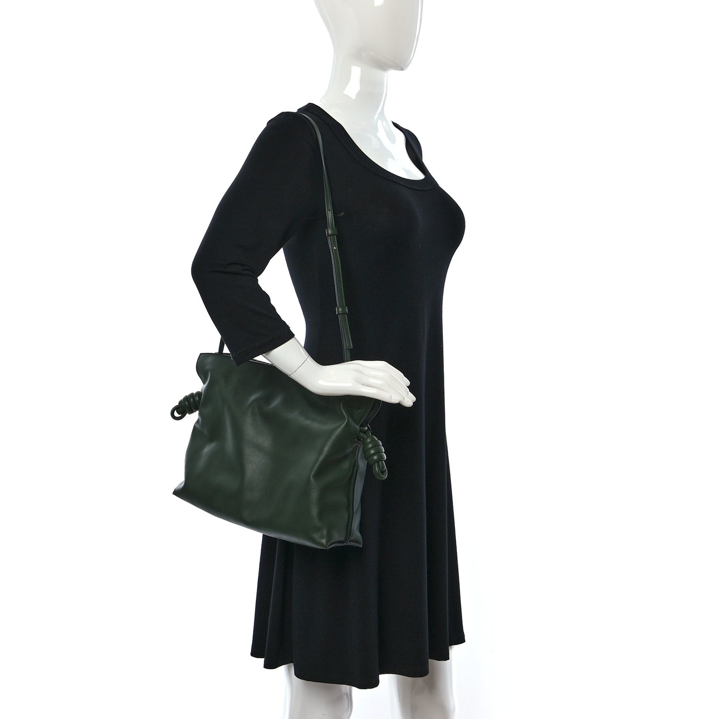 Nappa Flamenco Knot Clutch Vintage Khaki