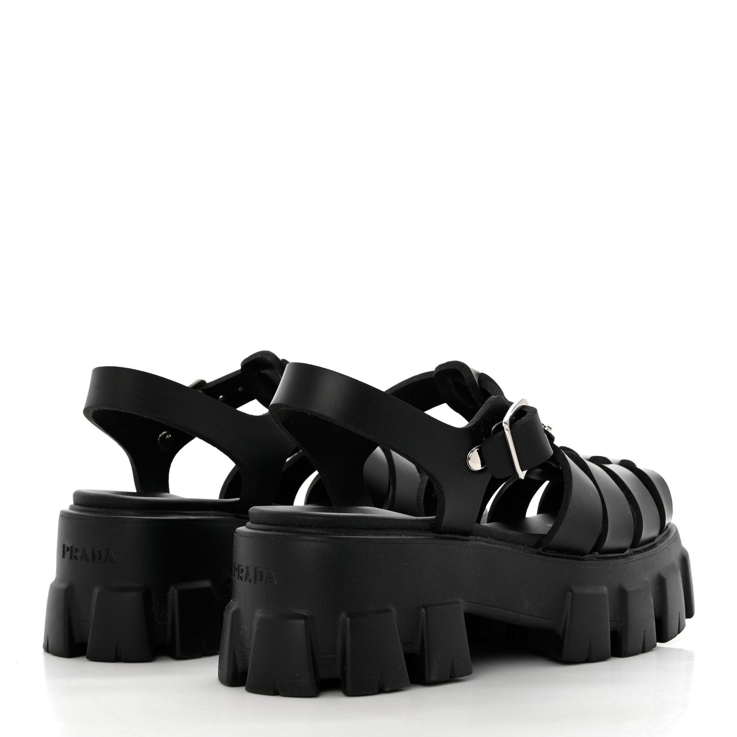 Foam Rubber Triangle Logo Monolith 55mm Cage Sandals 37 Black