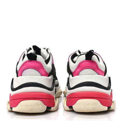 Balenciaga Fabric Mesh Womens Triple S Sneakers 36 Rose Fluo Black White 5 of 7