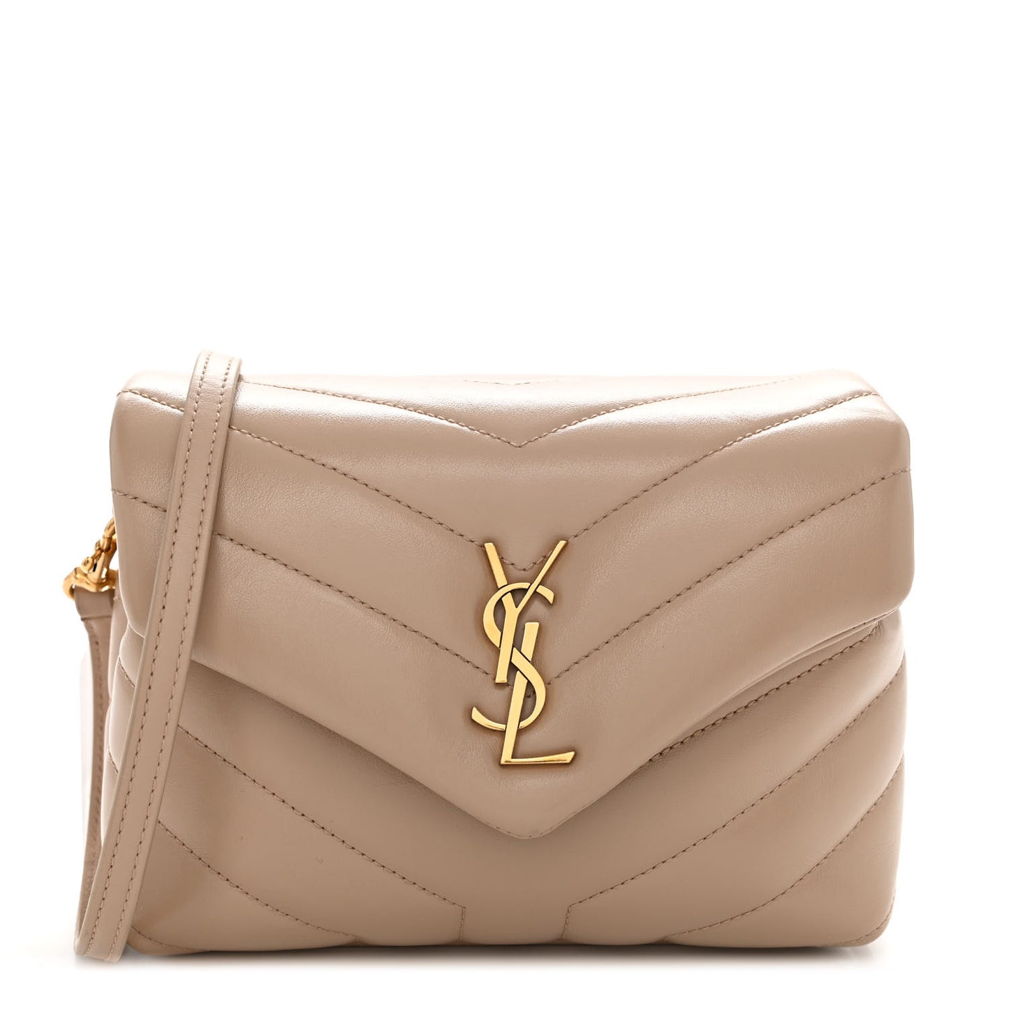 Calfskin Y Quilted Monogram Toy Loulou Crossbody Bag Dark Beige