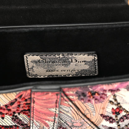 Christian Dior Calfskin Embroidered Phoenix Mini Saddle Bag Red Multicolor 6 of 17