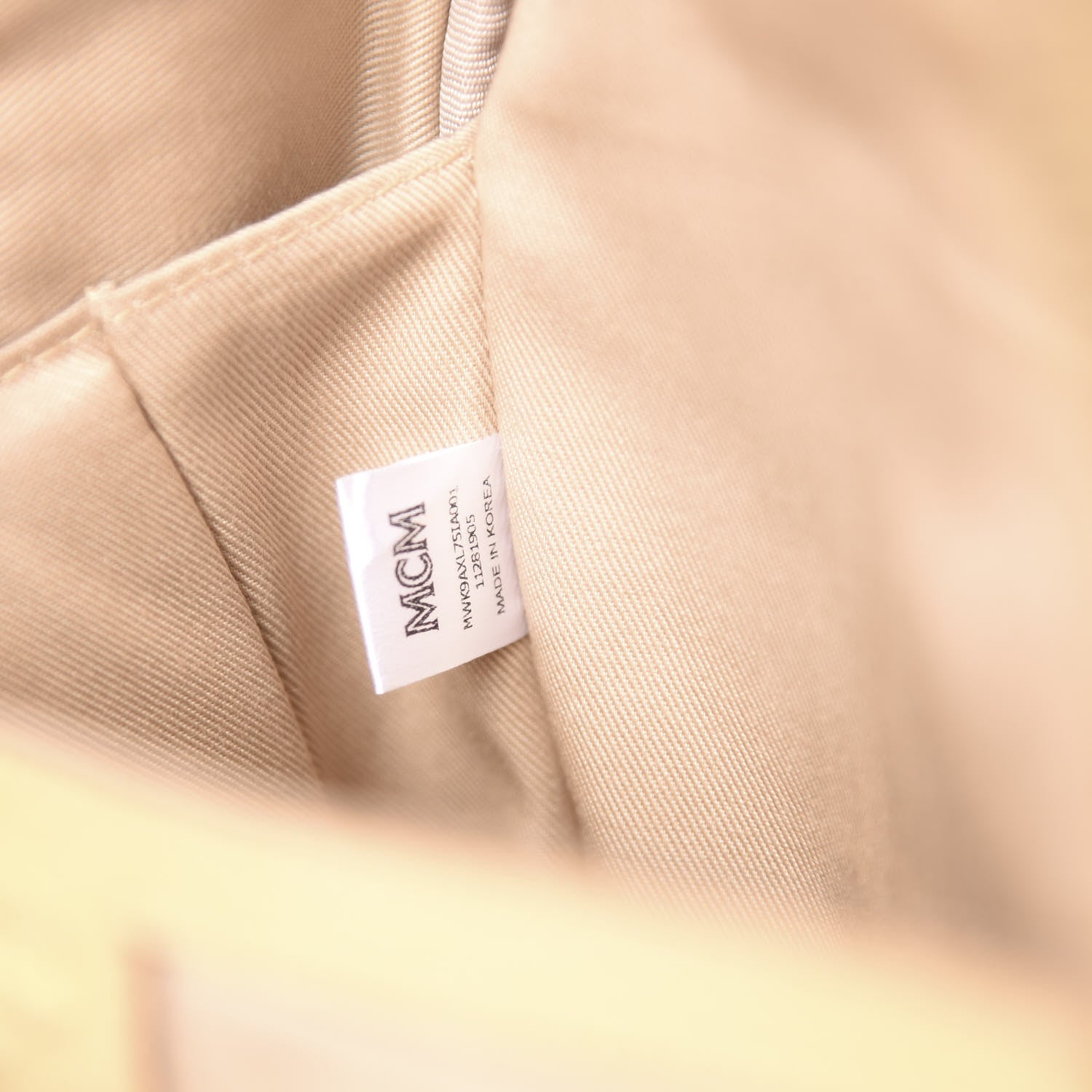 MCM Calfskin Visetos Small Backpack Beige 9 of 10