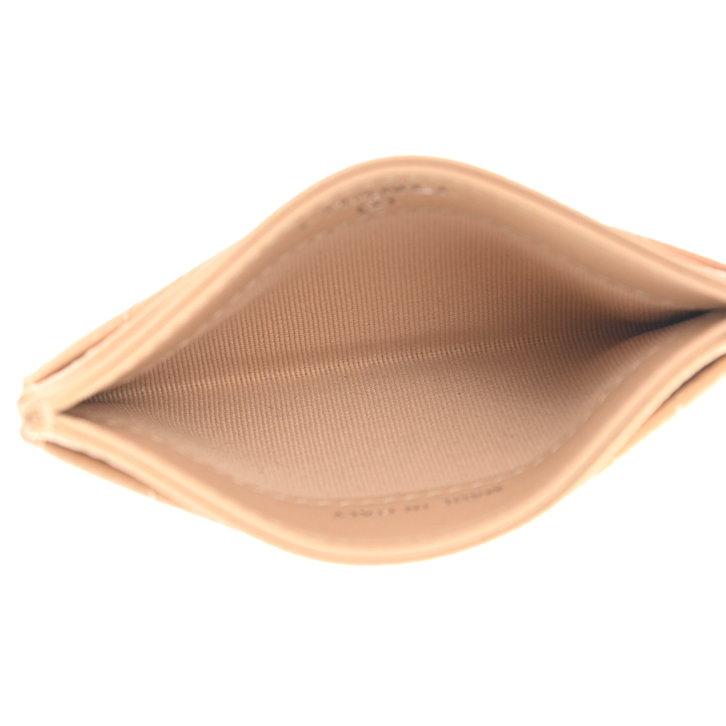 Caviar Quilted Card Holder Beige