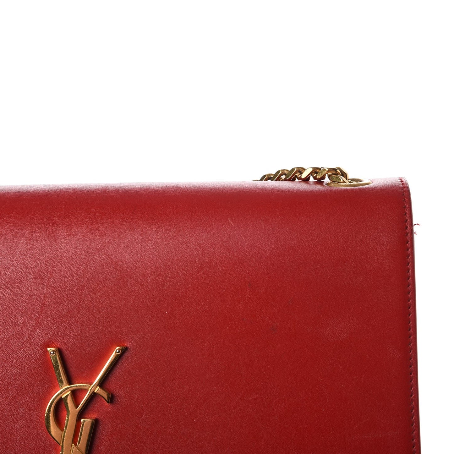 Smooth Calfskin Medium Classic Monogram Kate Tassel Satchel Lipstick Red