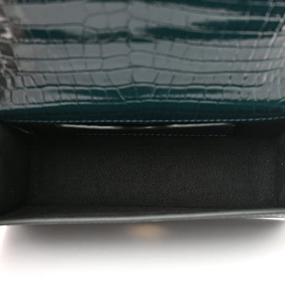 Alexander McQueen Shiny Crocodile Embossed Jeweled Satchel Emerald 5 of 13