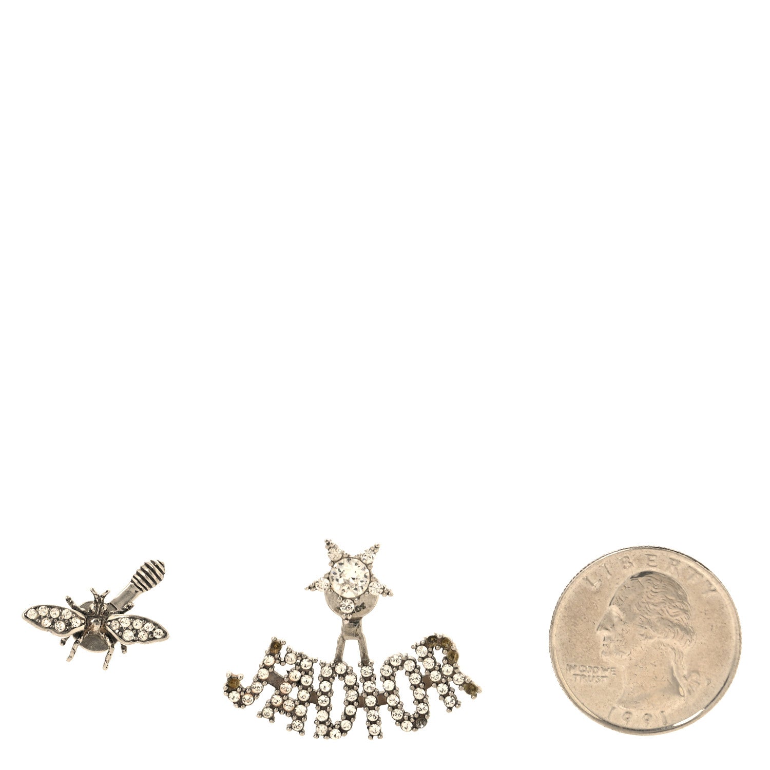 Christian Dior Palladium Crystal J'adior Earrings 2 of 5