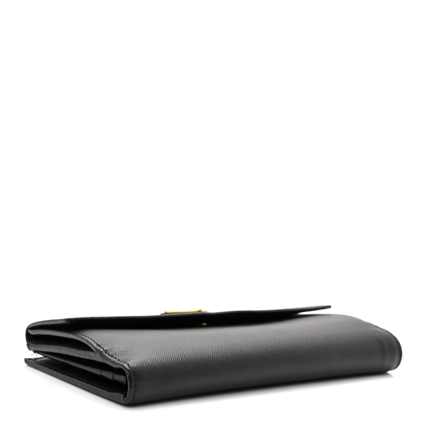 Saffiano Metal Large Flap Wallet Black