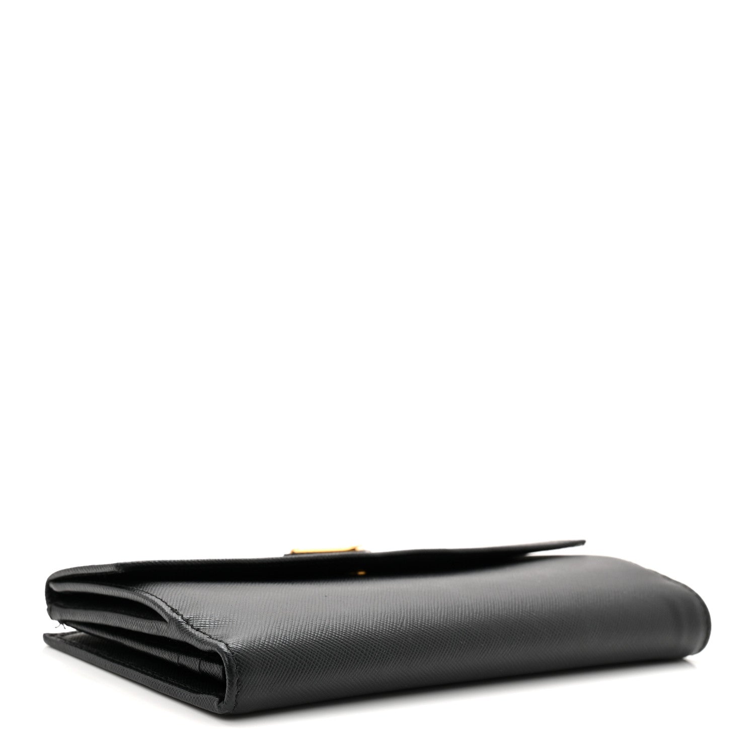 Prada Saffiano Metal Large Flap Wallet Black 4 of 6