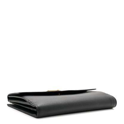 Prada Saffiano Metal Large Flap Wallet Black 4 of 6