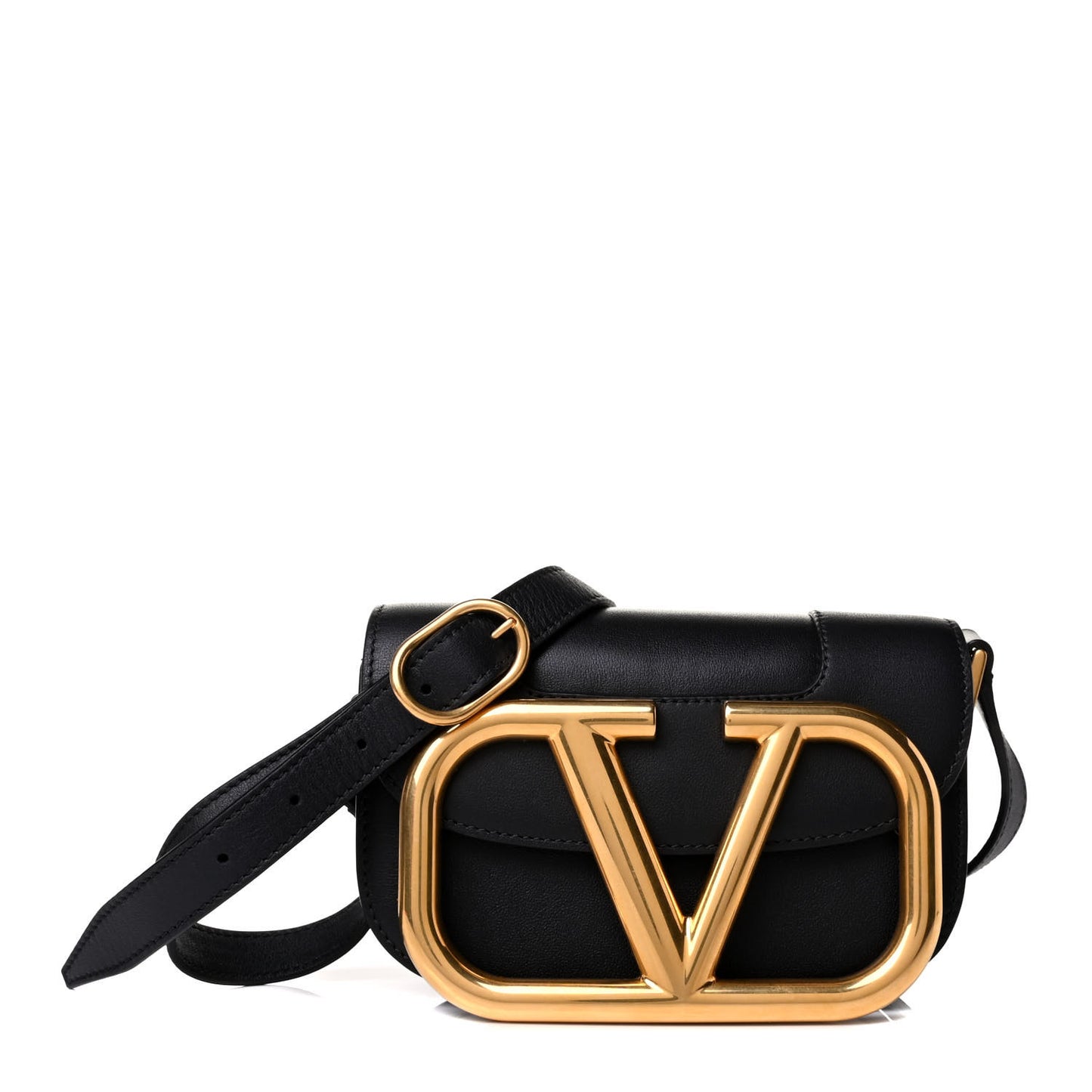Calfskin Small Supervee Crossbody Bag Black