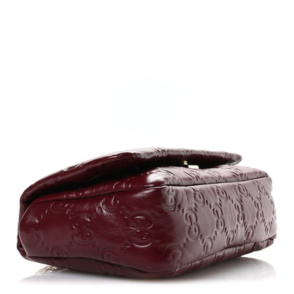 Gucci Lambskin Embossed Mini GG Milano Top Handle Shoulder Bag Rosso Ancora 4 of 11