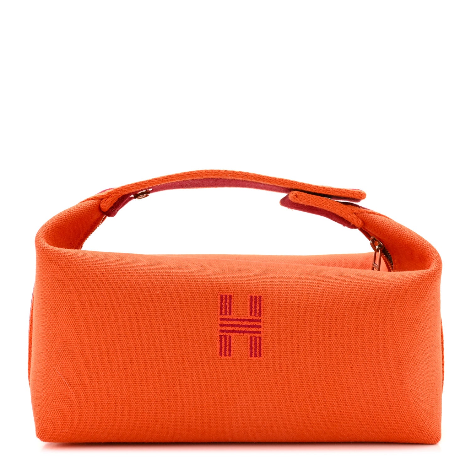 Hermes Canvas Small Bride-A-Brac Pouch Orange Burgundy 1 of 9