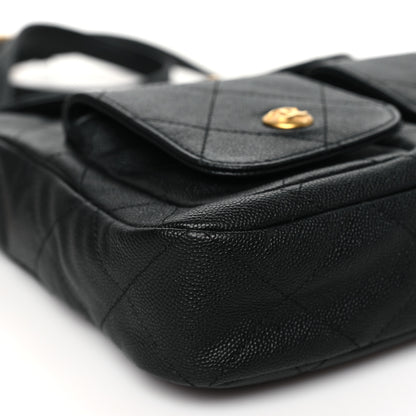 Chanel Caviar Quilted Small Supple Twins Hobo Bag Black 9 of 10
