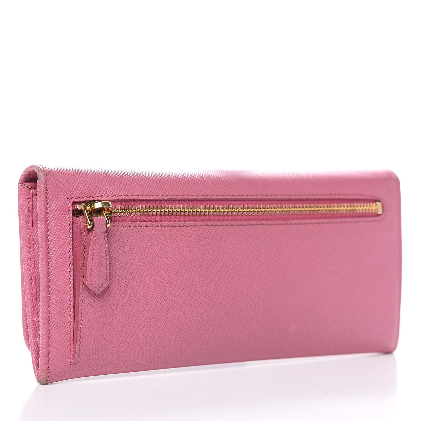 Saffiano Metal Continental Flap Wallet Begonia