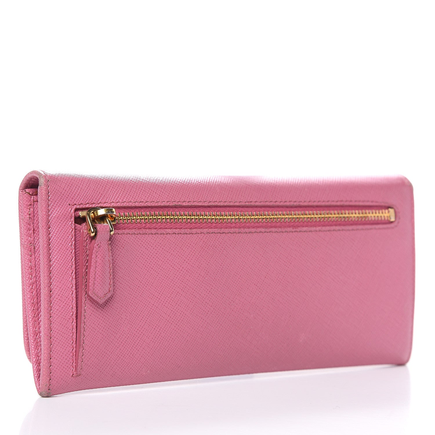Prada Saffiano Metal Continental Flap Wallet Begonia 3 of 14
