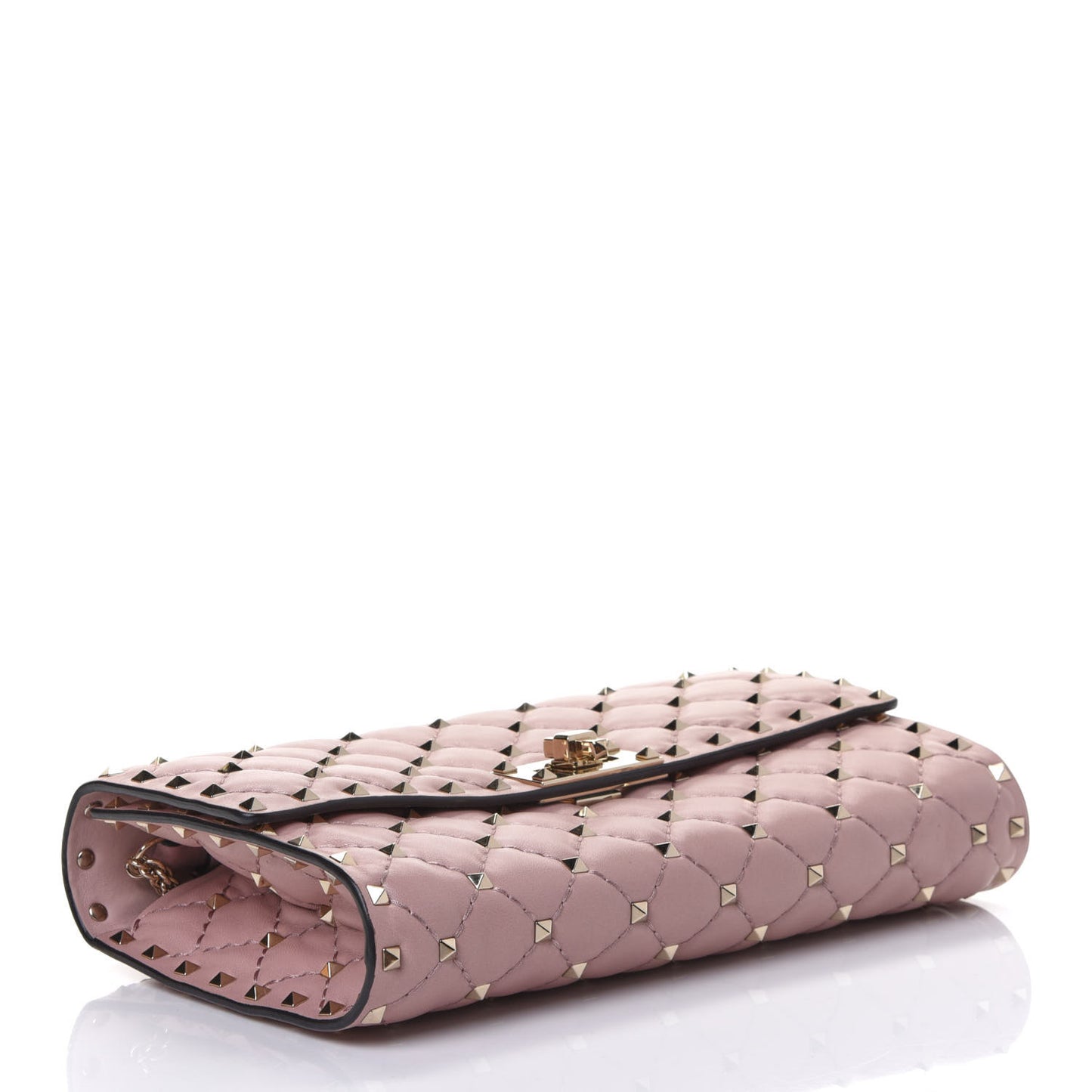 Nappa Rockstud Spike Wallet on Chain Lipstick