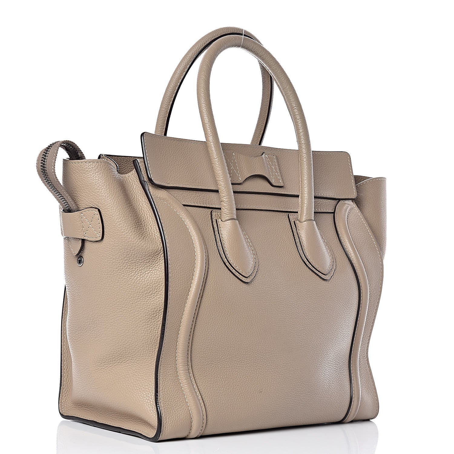 Celine Drummed Calfskin Mini Luggage Dune 3 of 17