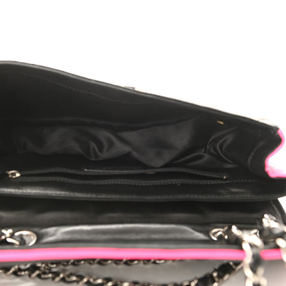 Chanel Lambskin Enamel Divine Medium Flap Black Pink 5 of 10