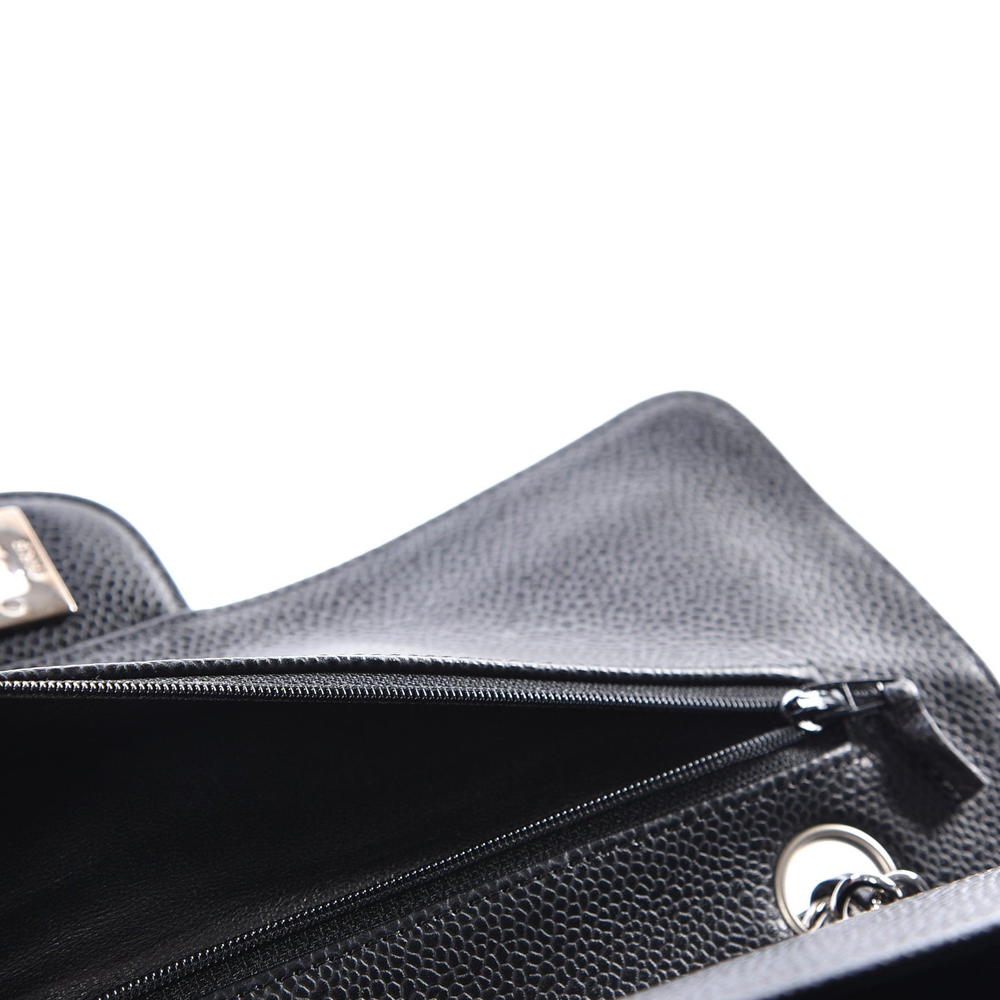 Caviar Quilted Medium Double Flap Black