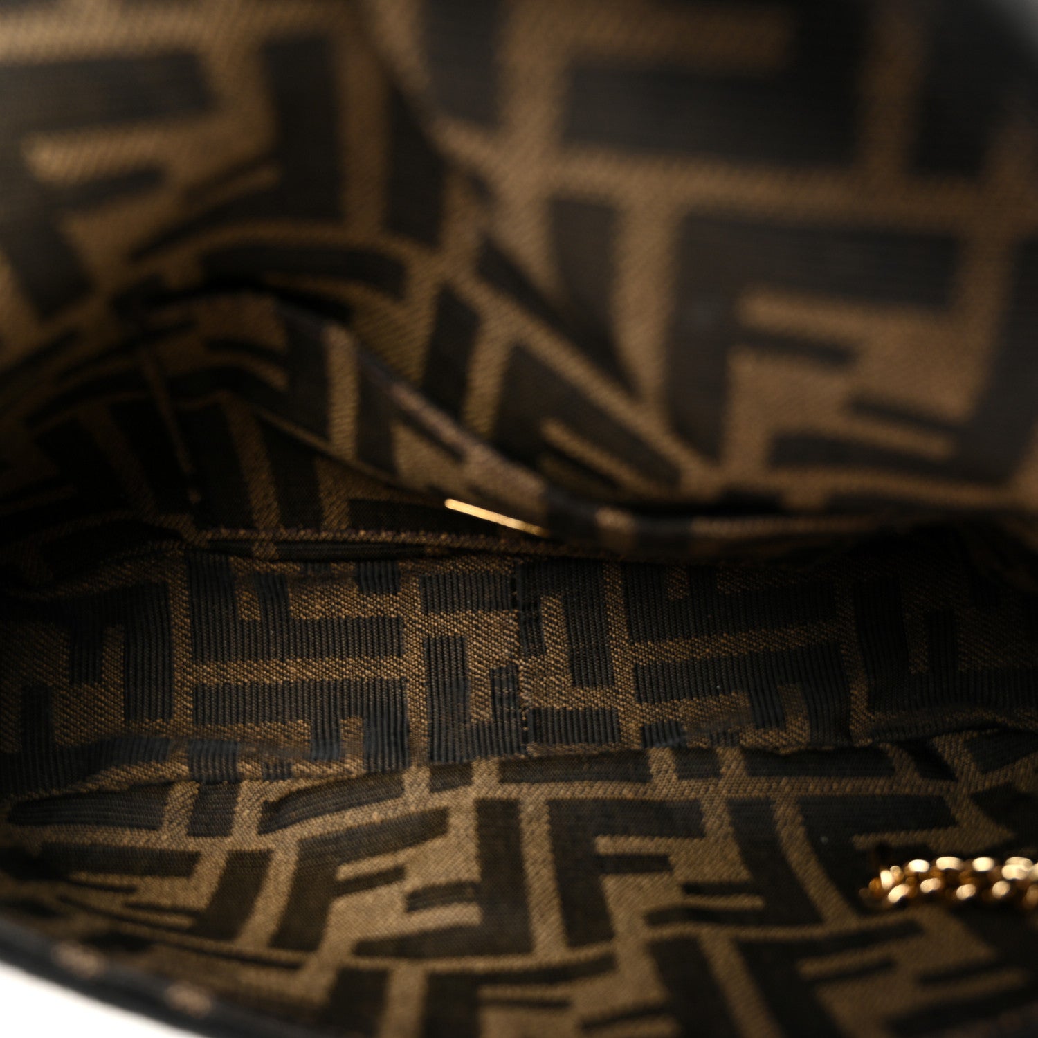 Fendi Fabric Jacquard FF 1974 Mini Baguette Tobacco Moro Black 5 of 11