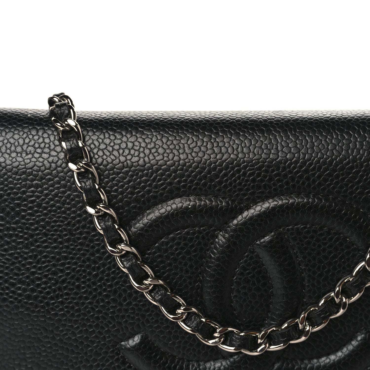 Chanel Caviar Timeless CC Wallet On Chain WOC Black 13 of 14