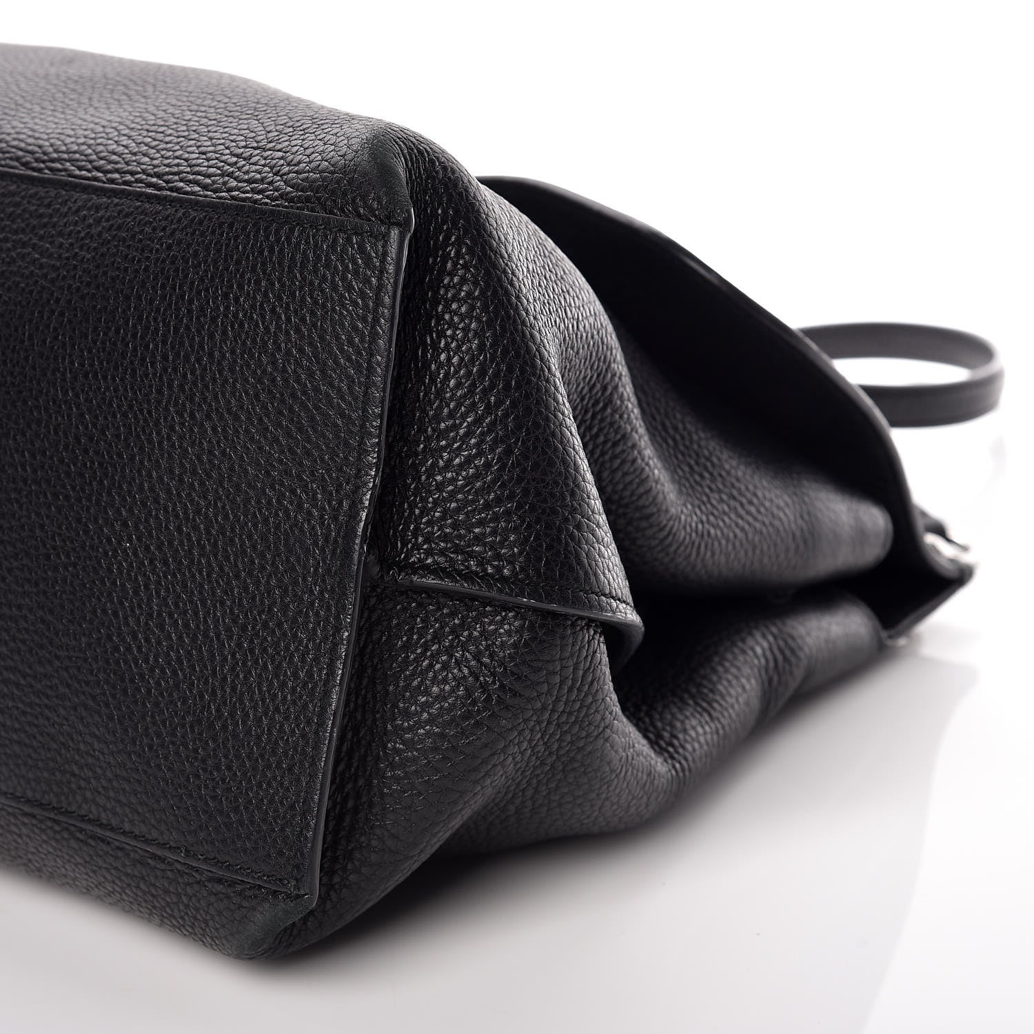Gucci Pebbled Calfskin Large Bamboo Daily Top Handle Bag Black 8 of 19