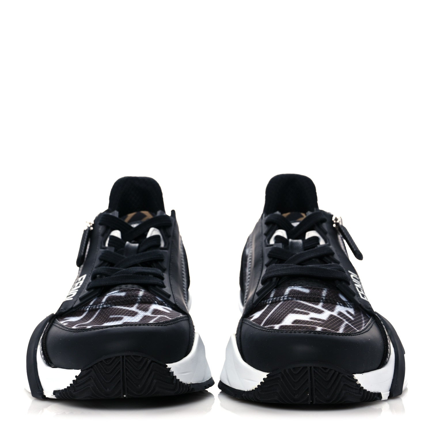 Fendi X SARAH COLEMAN Nylon Lycra FF Vertigo Fendi Flow Low Top Sneakers 38 Black 2 of 9