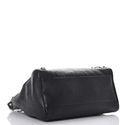Balenciaga Chevre Silver Metallic Edge Hardware Velo Black 5 of 8
