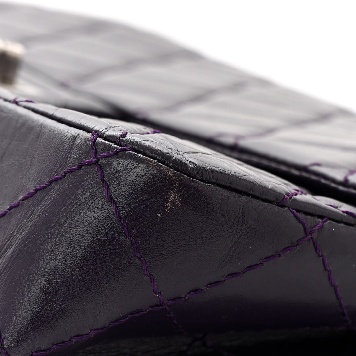 Aged Calfskin Quilted 2.55 Reissue 227 Flap Dark Purple