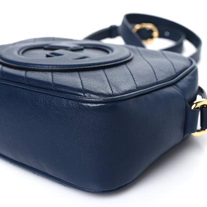 Gucci Sakai Be Green Calfskin Diagonal Stitched Small Blondie Shoulder Bag Blue Agata 10 of 11