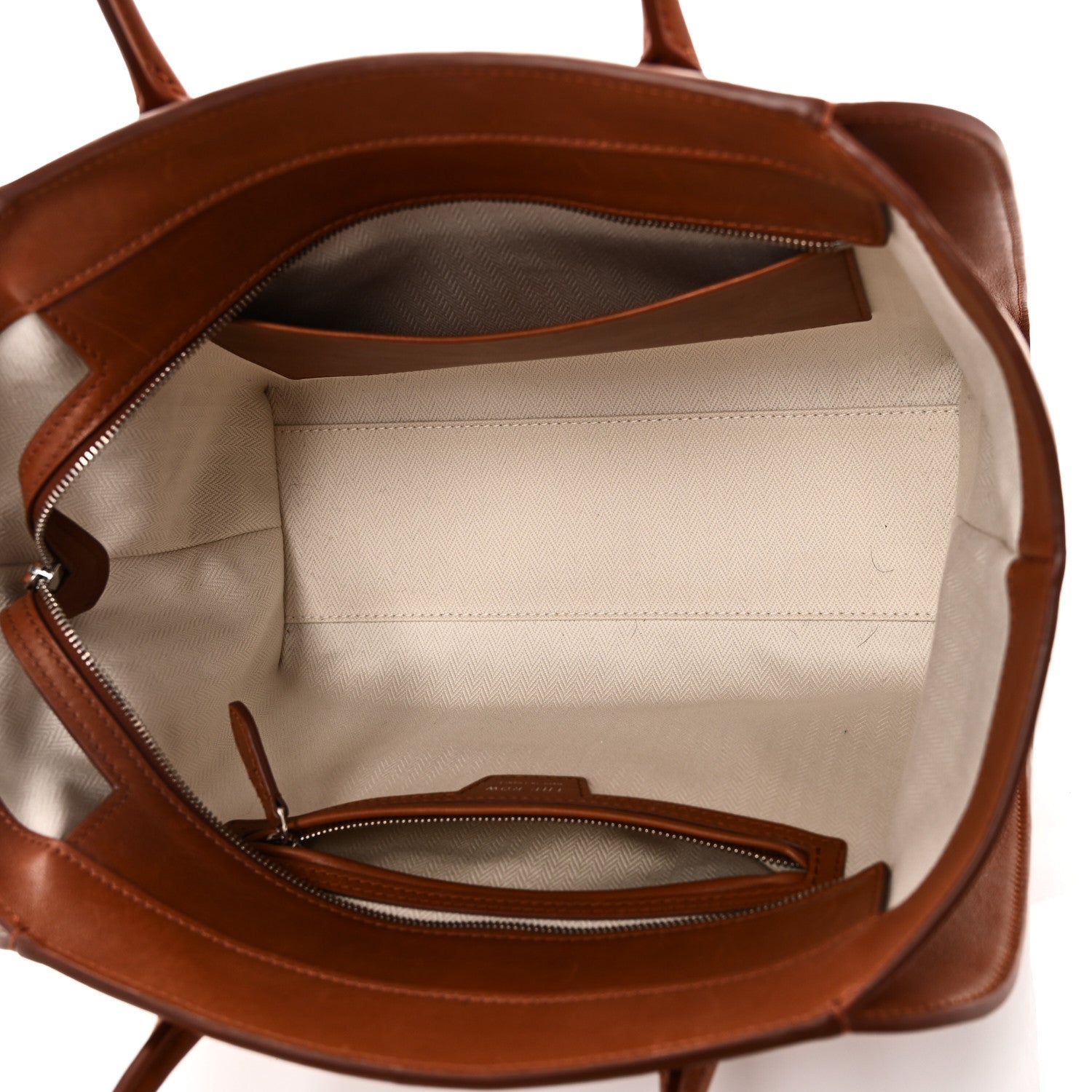 The Row Polished Saddle Calfskin Marlo 12 Tote Bag Acero 5 of 10