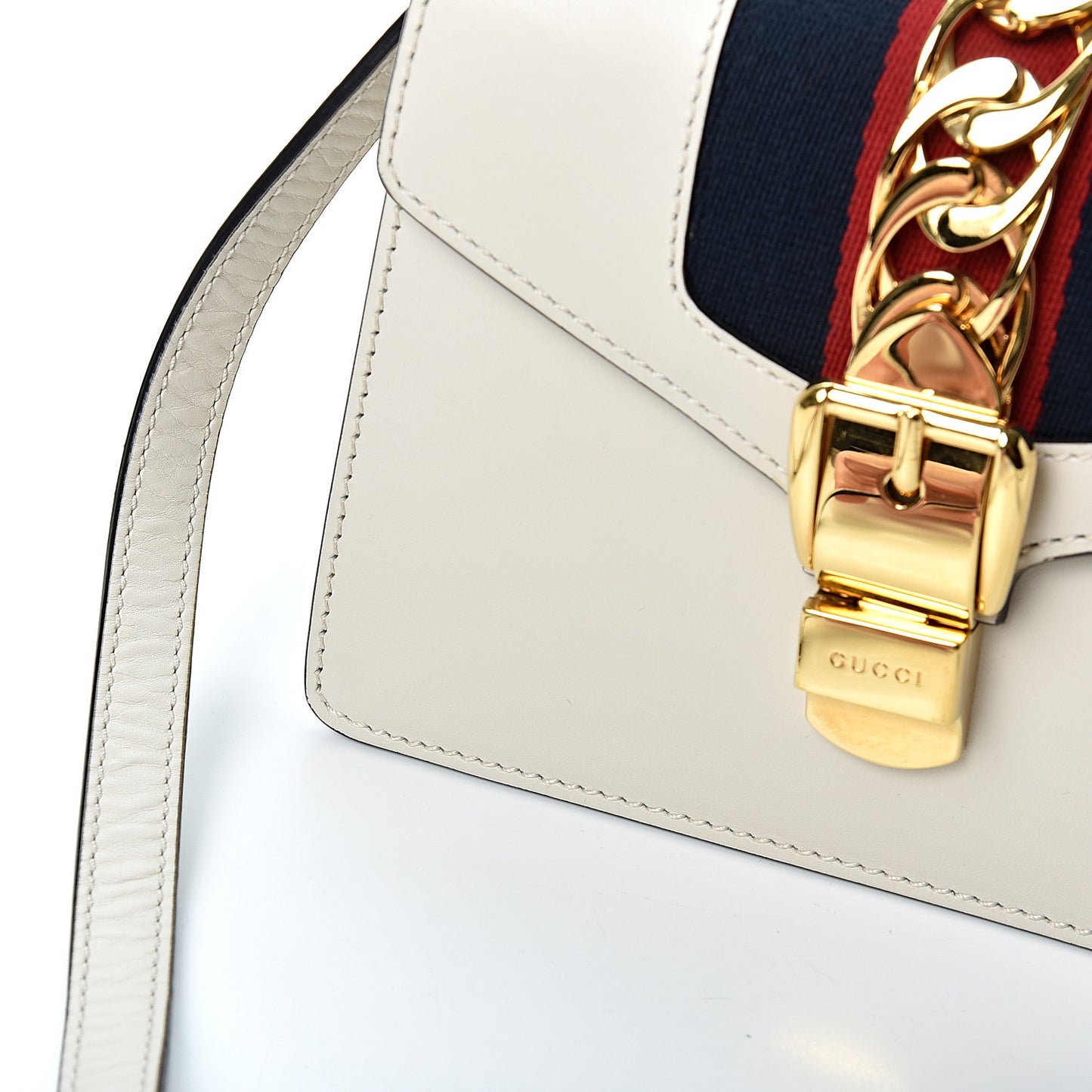Calfskin Mini Sylvie Top Handle Bag White