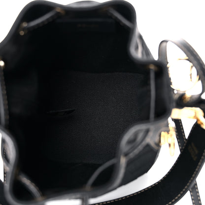 Fendi Canvas Vitello King F is Fendi FF Embroidered Mini Mon Tresor Bucket Bag Black 6 of 16