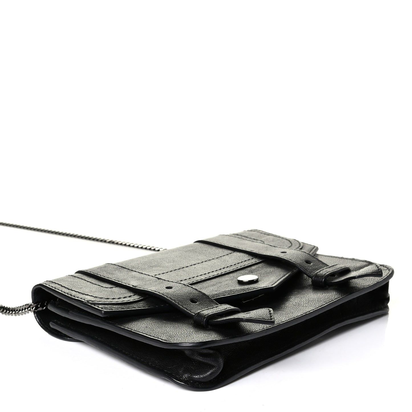 Lambskin Large PS1 Chain Wallet Black