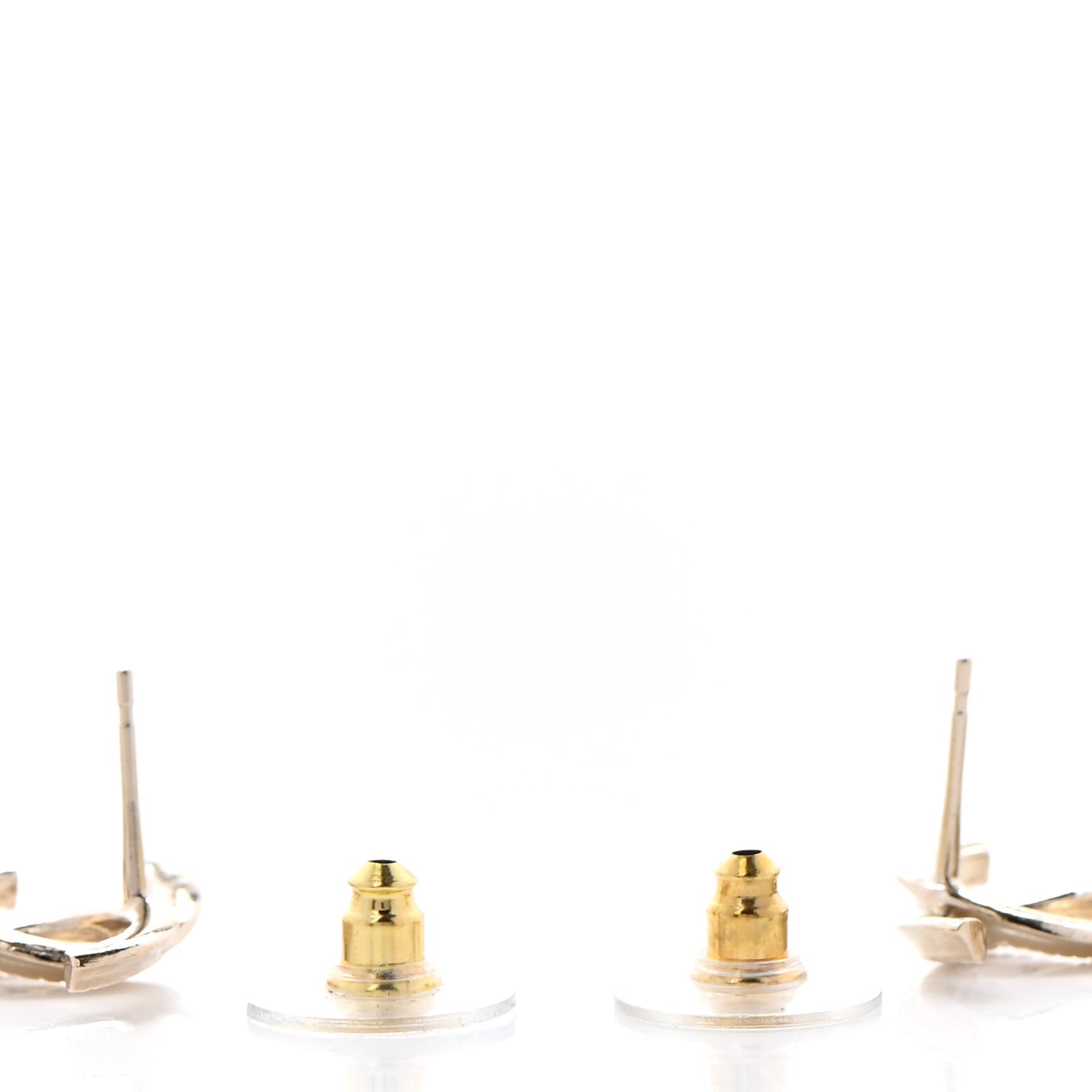 Pearl CC Heart Drop Earrings Gold