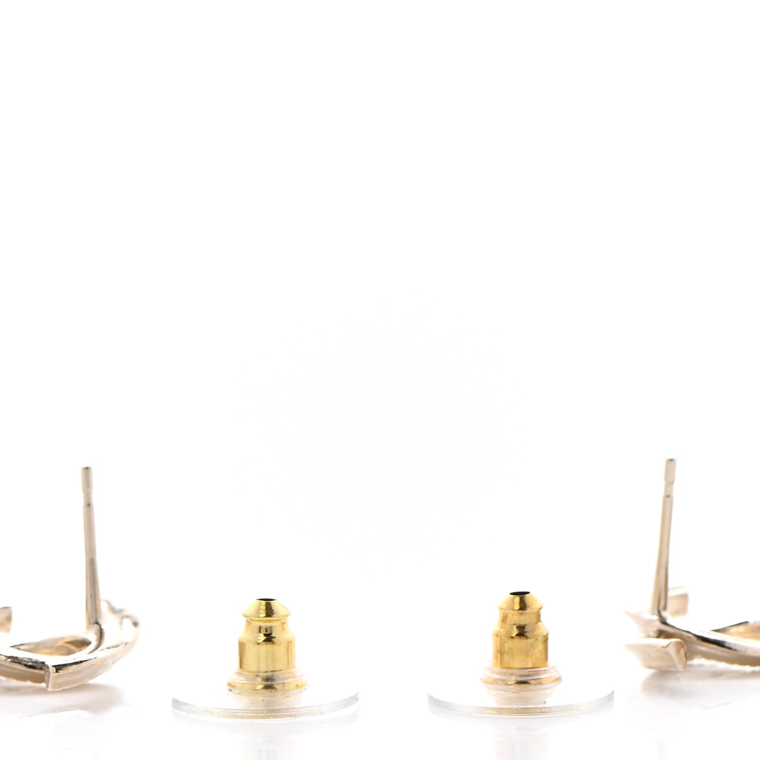 Chanel Pearl CC Heart Drop Earrings Gold 3 of 4