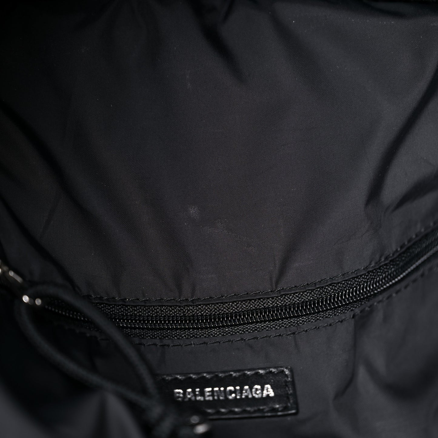 Sport Nylon Logo Embroidered Wheel Backpack Black White