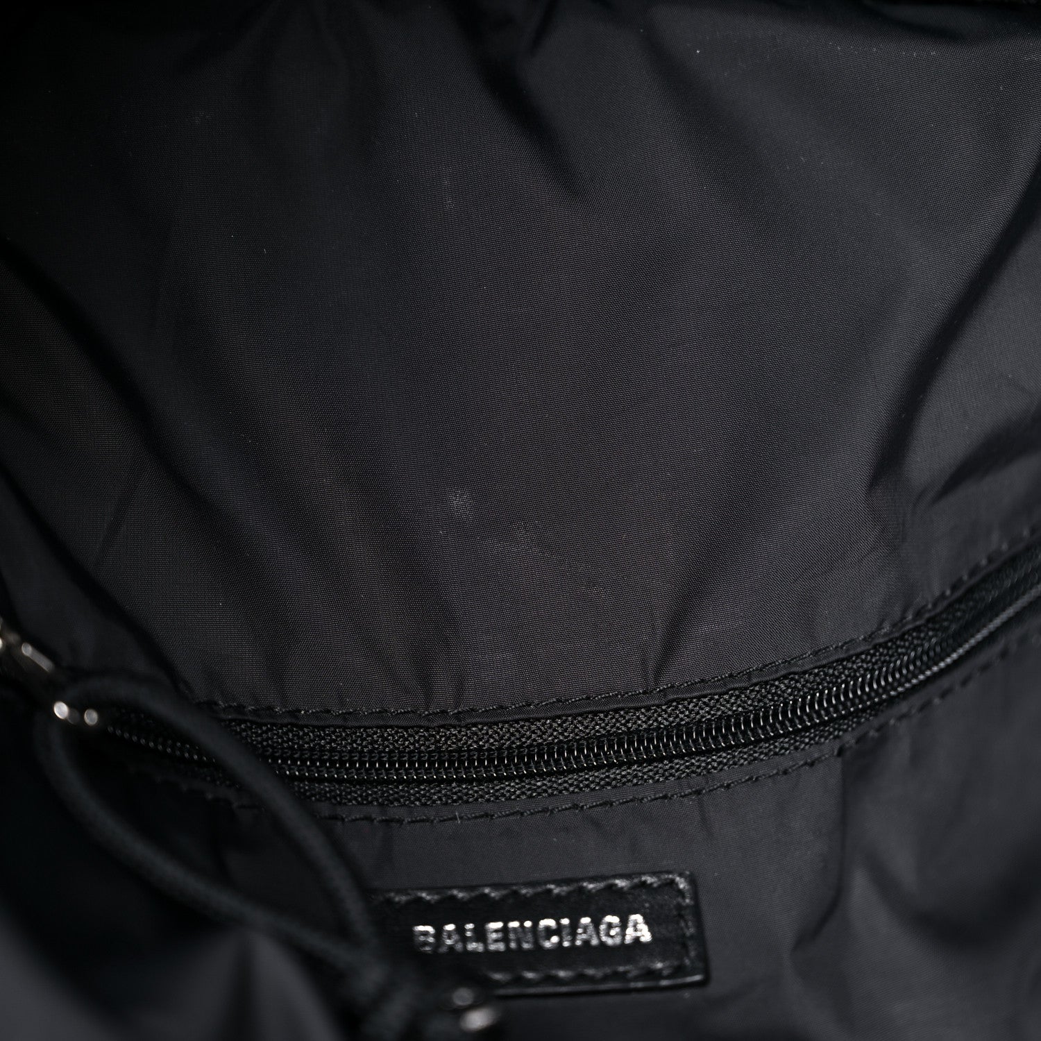 Balenciaga Sport Nylon Logo Embroidered Wheel Backpack Black White 9 of 14