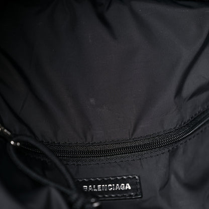 Balenciaga Sport Nylon Logo Embroidered Wheel Backpack Black White 9 of 14