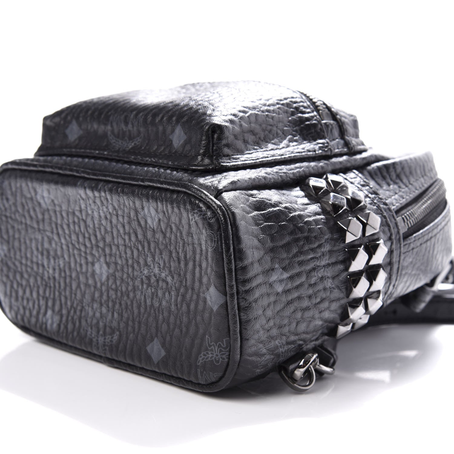 MCM Visetos Side Stud X-Mini Stark Bebe Boo Backpack Black 9 of 10