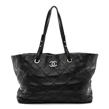 Chanel Glazed Calfskin Large On The Road Tote Black 1 of 11