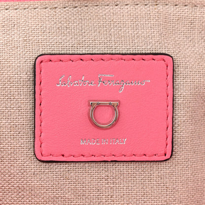 Salvatore Ferragamo Raffia The Studio Box Tote Pink 6 of 10