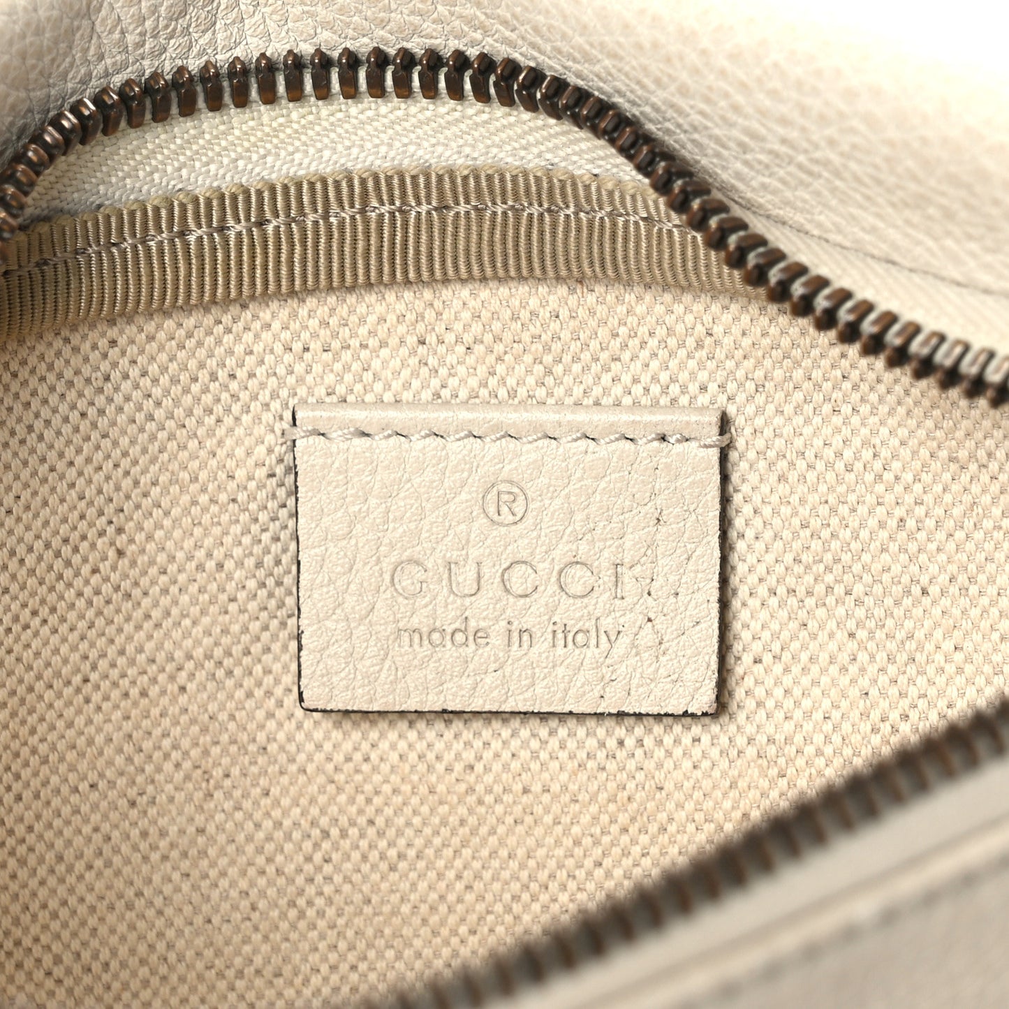 Grained Calfskin Small Logo Belt Bag White