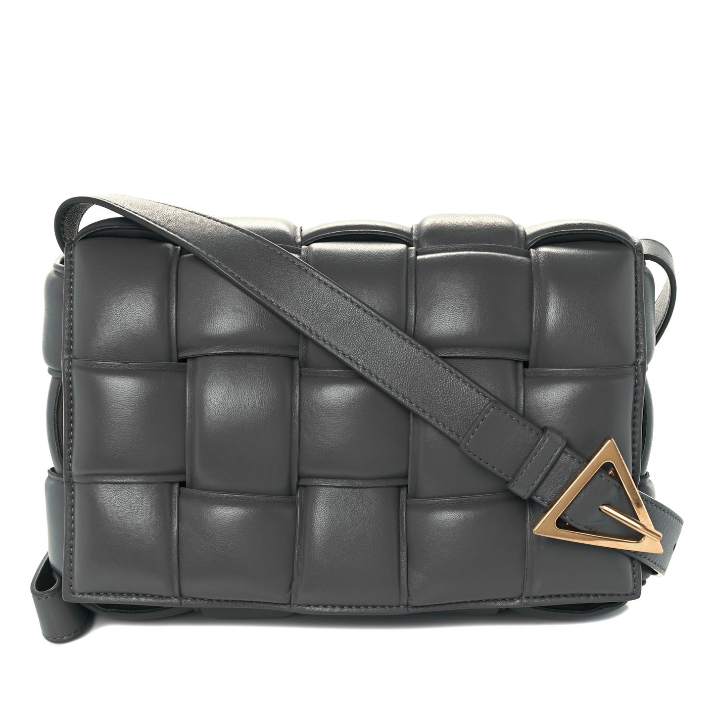 Nappa Maxi Intreccio Padded Cassette Crossbody Bag Thunder