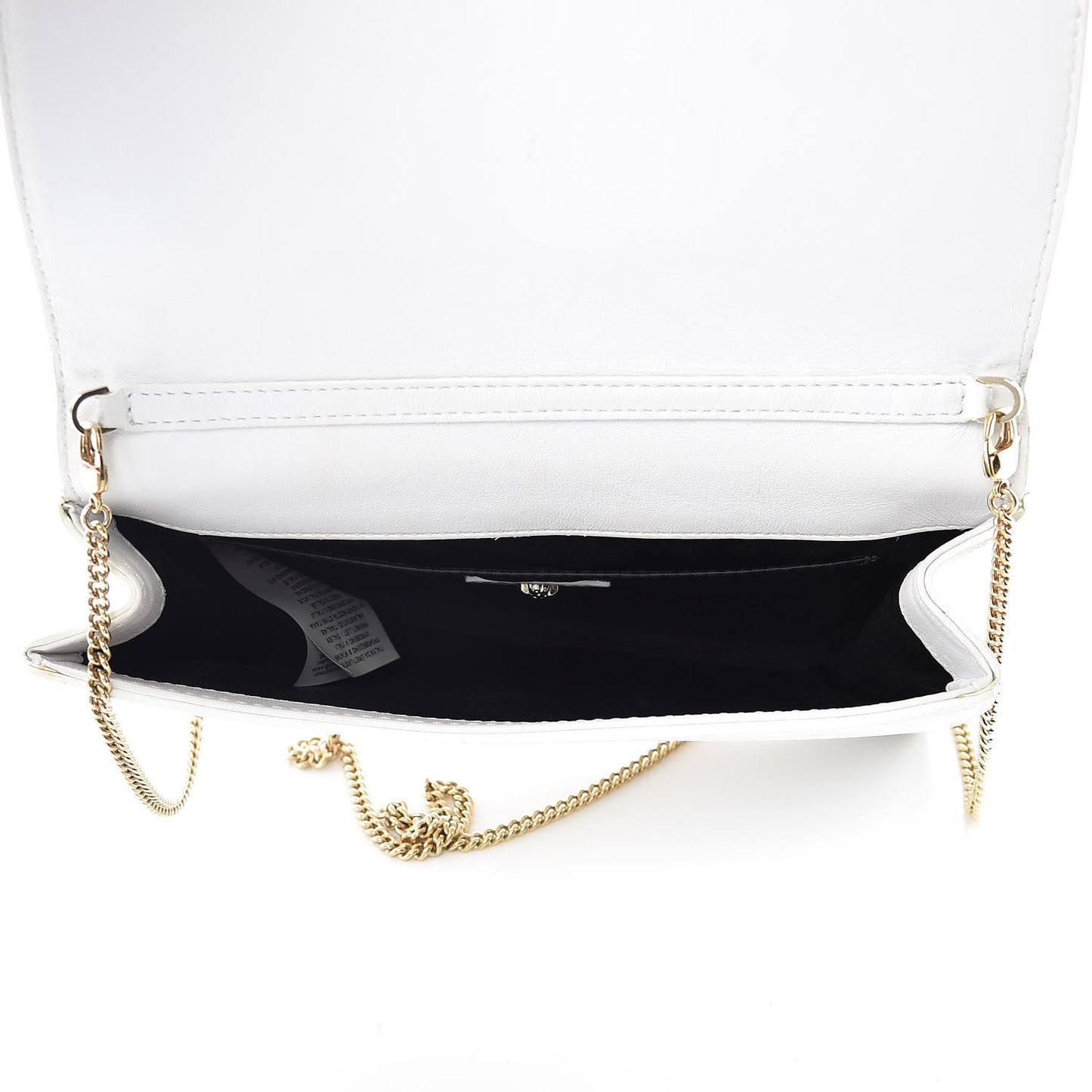 Calfskin Palazzo Chain Evening Bag White