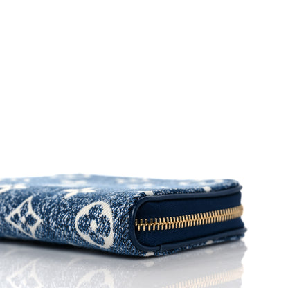 Louis Vuitton Denim Monogram Jacquard Zippy Coin Purse Bleu 8 of 9