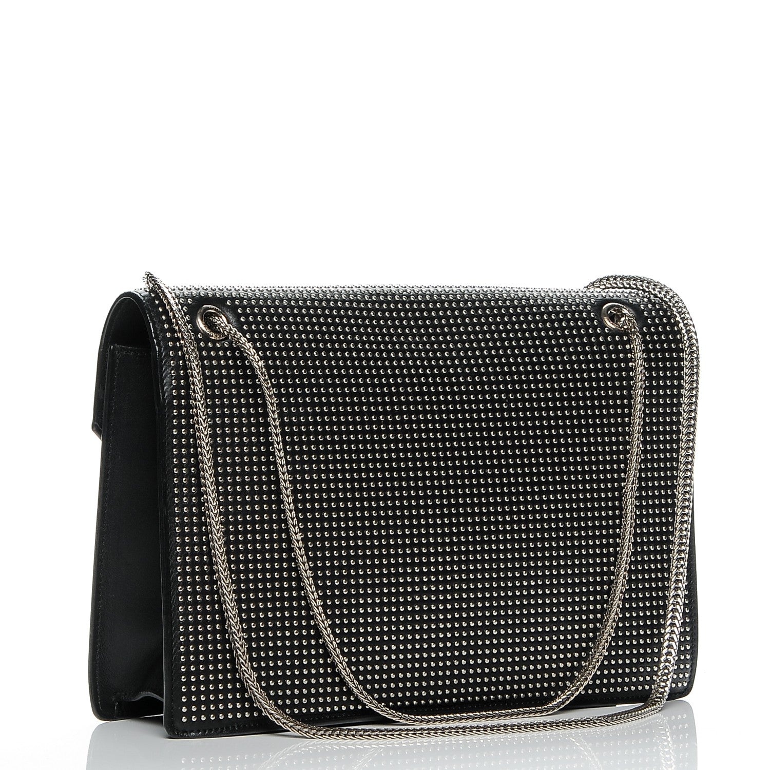 Saint Laurent Calfskin Studded Medium Betty Black 3 of 7