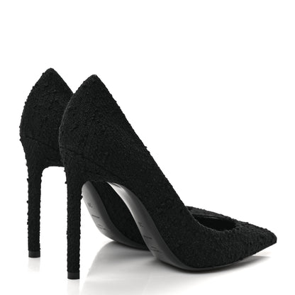 Saint Laurent Tessuto Boucle New Ria 105 Pumps 38 Black 4 of 10