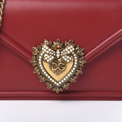Dolce & Gabbana Smooth Calfskin Small Devotion Envelope Top Handle Bag Red 8 of 9